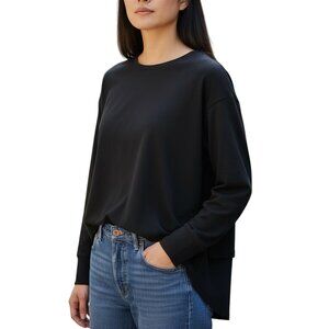 Old Navy Active Womens Twist-Front Black Long-Sleeve Pullover Top XS